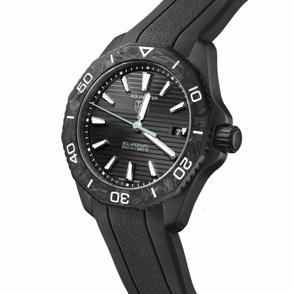 TAG Heuer Aquaracer Professional 200 Solargraph 40mm Black Dial Carbon DLC Steel Quartz Gents Watch WBP1112.FT6199