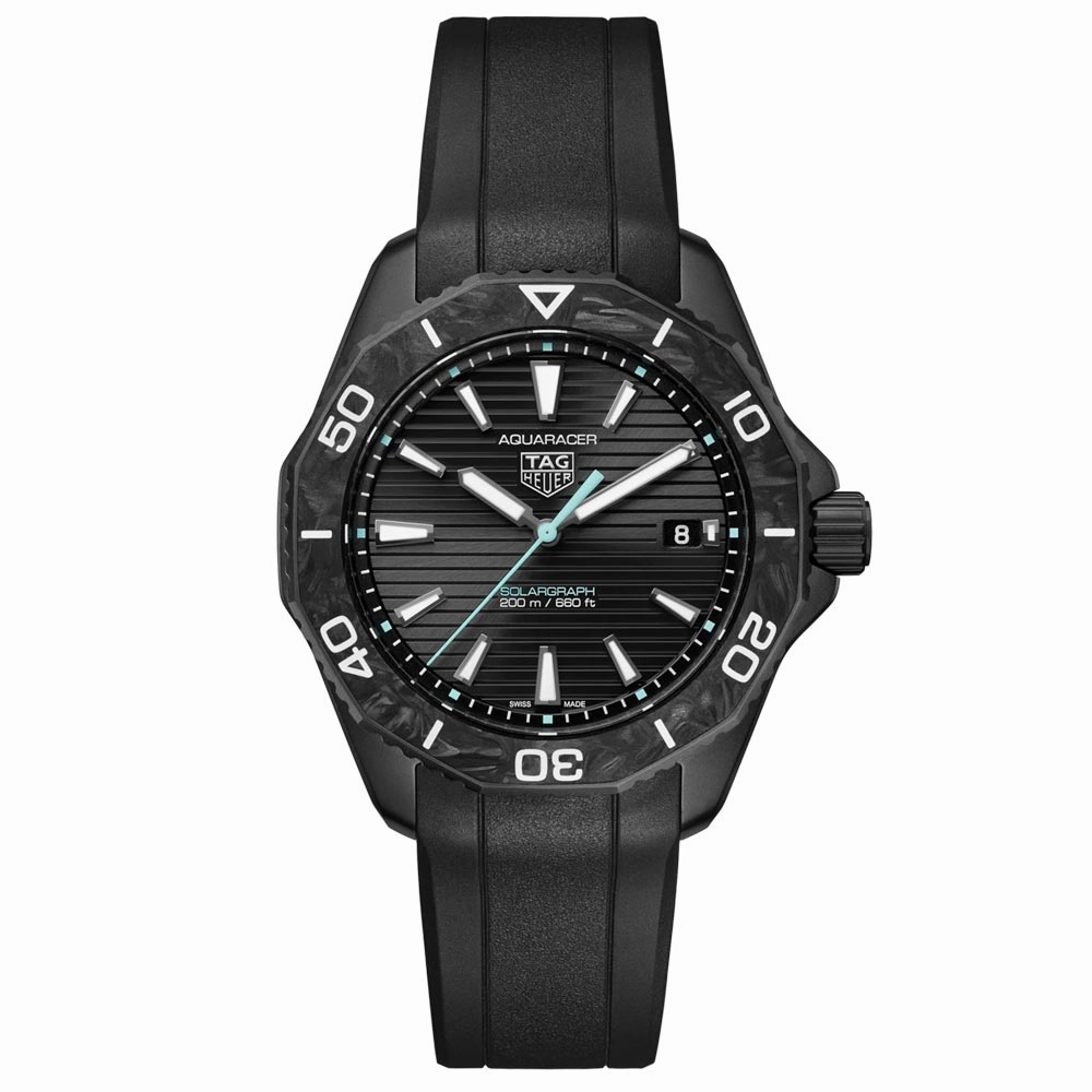 TAG Heuer Aquaracer Professional 200 Solargraph 40mm Black Dial Carbon DLC Steel Quartz Gents Watch WBP1112.FT6199