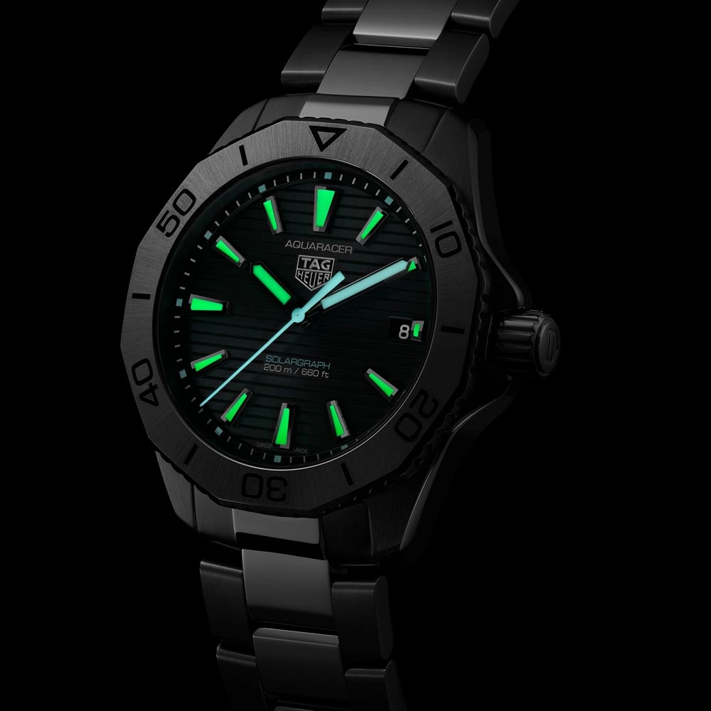 TAG Heuer Aquaracer Professional 200 Solargraph Black Dial 40mm Quartz Gents Watch WBP1114.BA0000