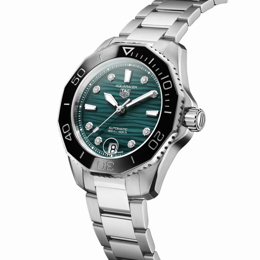 TAG Heuer Aquaracer Professional 300 36mm Blue Dial Diamond Automatic Ladies Watch WBP231G.BA0618