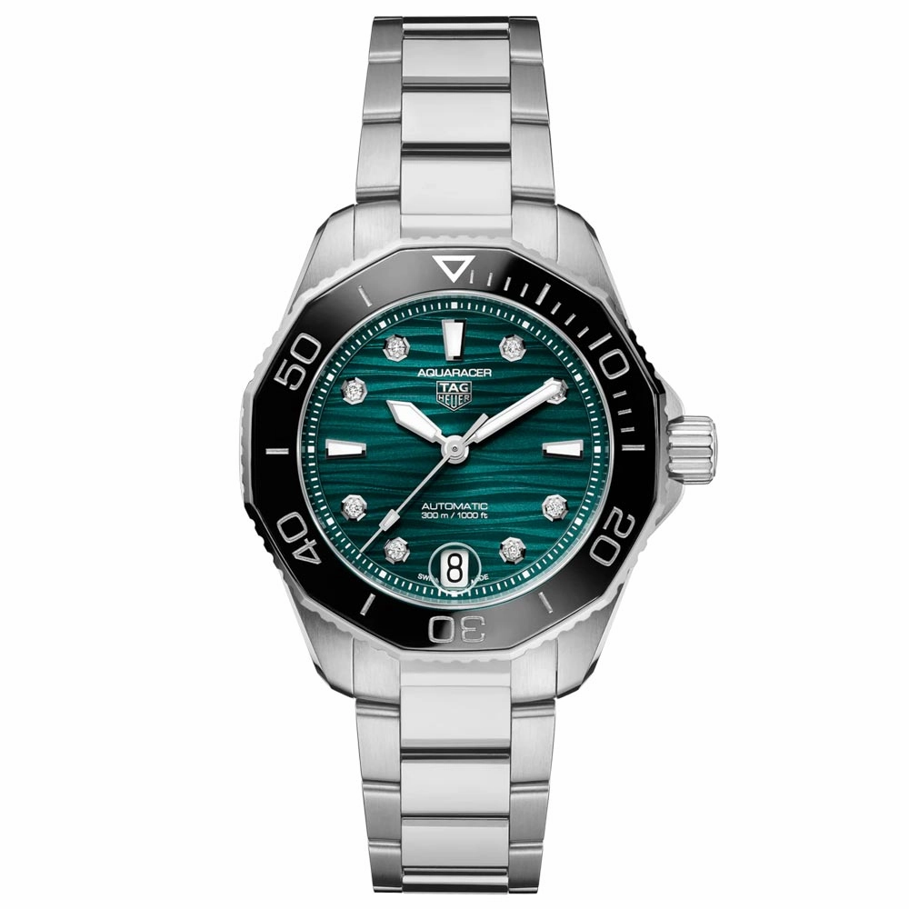 TAG Heuer Aquaracer Professional 300 36mm Blue Dial Diamond Automatic Ladies Watch WBP231G.BA0618