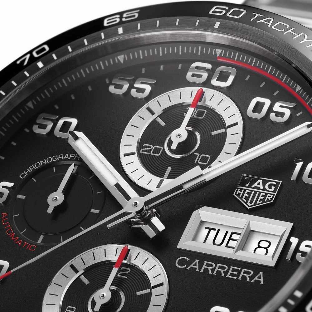TAG Heuer Carrera 44mm Black Dial Automatic Chronograph Gents Watch CBN2A1AA.BA0643