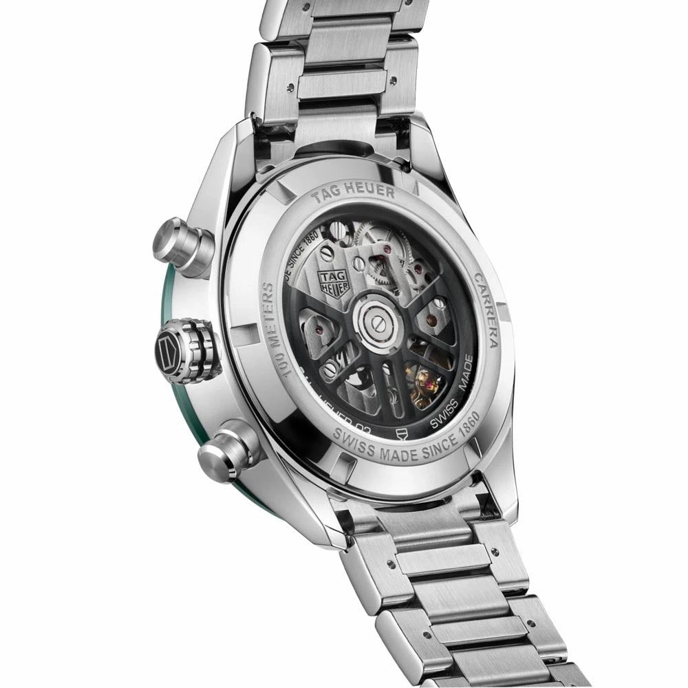 TAG Heuer Carrera 44mm Green Dial Automatic Chronograph Gents Watch CBN2A1N.BA0643