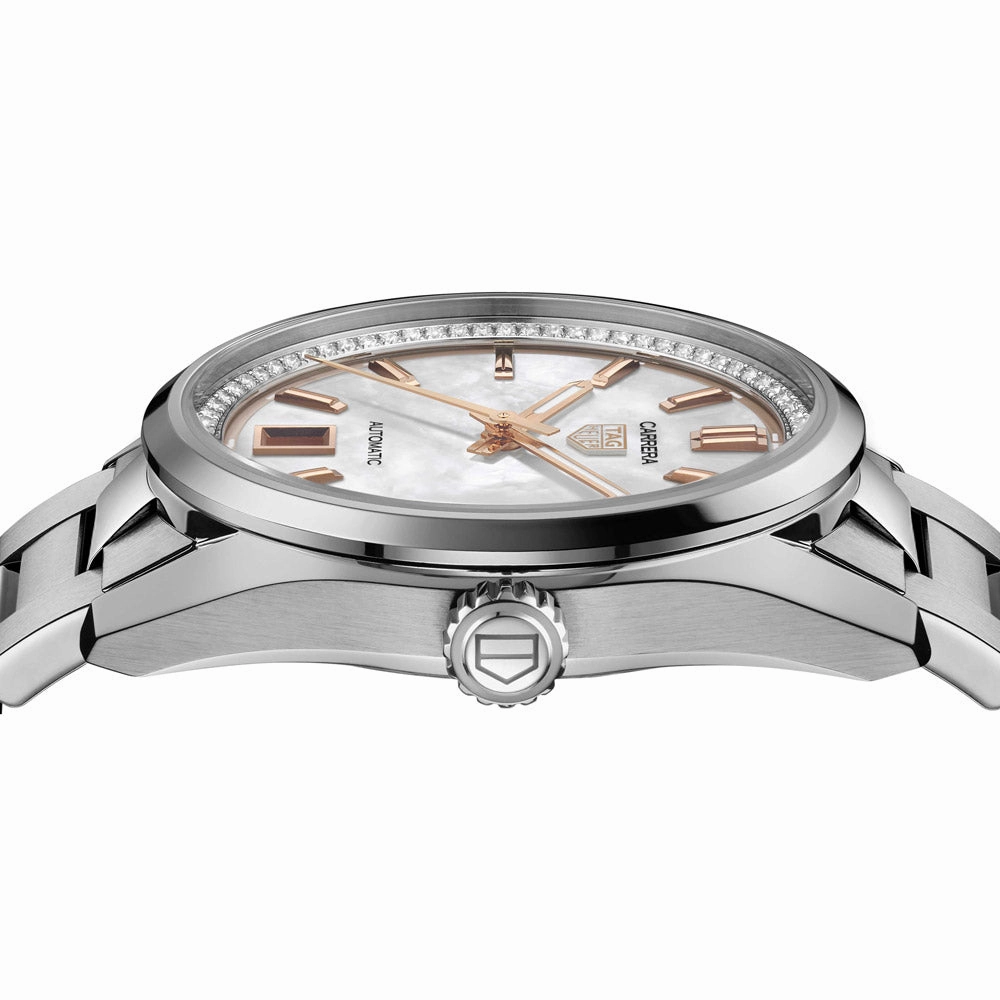TAG Heuer Carrera Date 36mm MOP Dial Ladies Automatic Watch WBN231C.BA0001