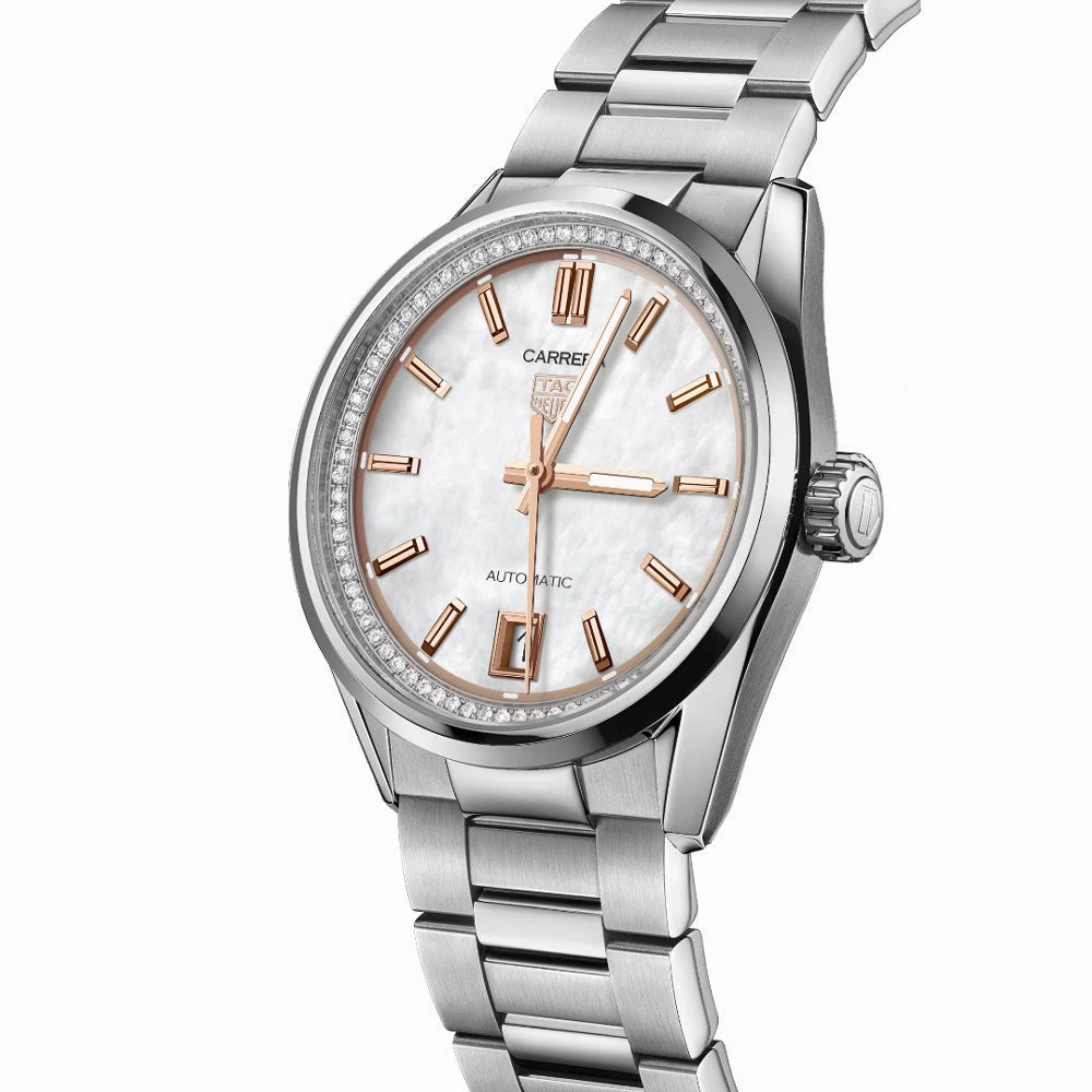TAG Heuer Carrera Date 36mm MOP Dial Ladies Automatic Watch WBN231C.BA0001
