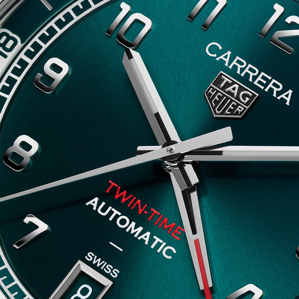 TAG Heuer Carrera Date Twin-Time GMT 41mm Green Dial Automatic Gents Watch WDA2114.BA0043