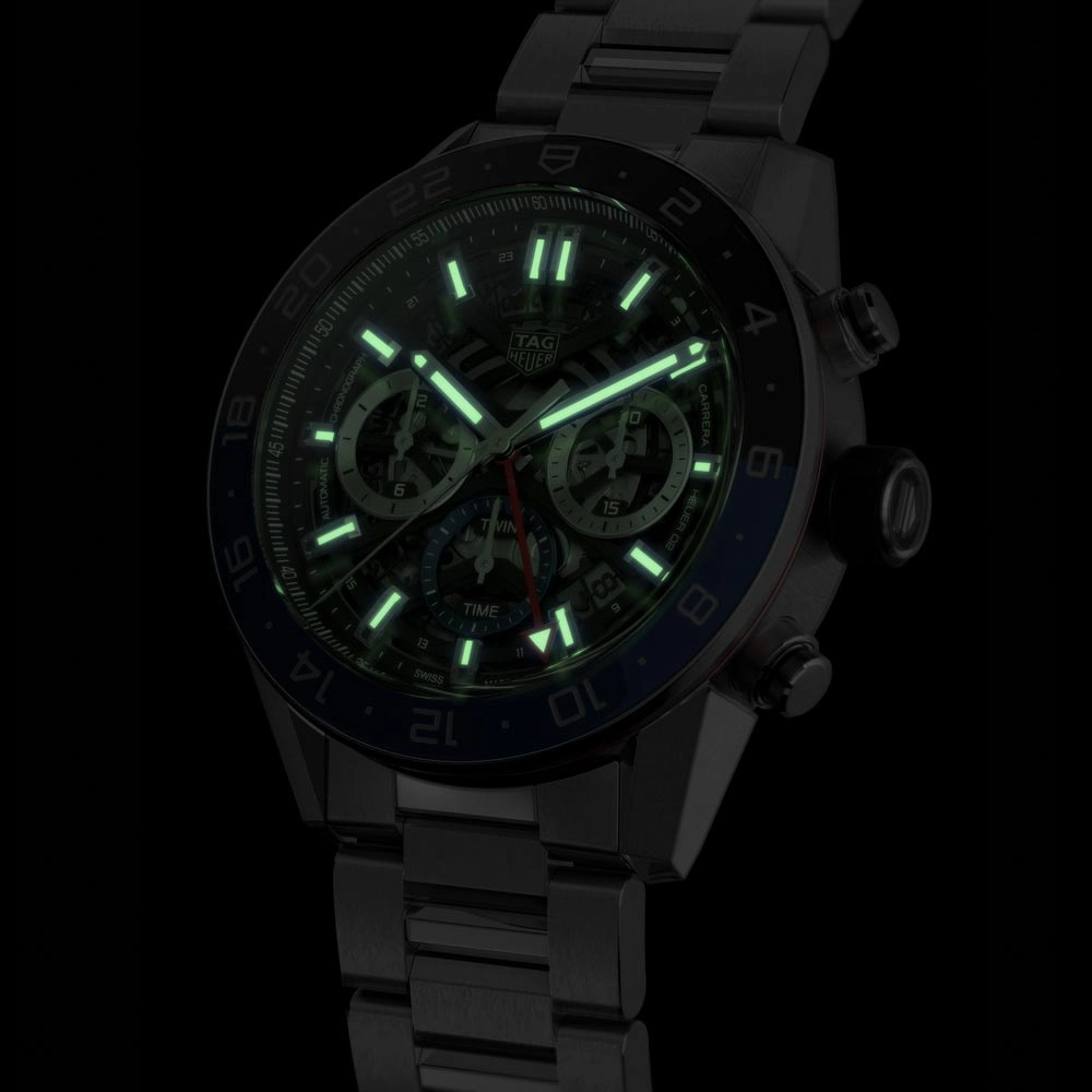 TAG Heuer Carrera GMT 45mm Skeleton Dial Automatic Chronograph Gents Watch CBG2A1Z.BA0658