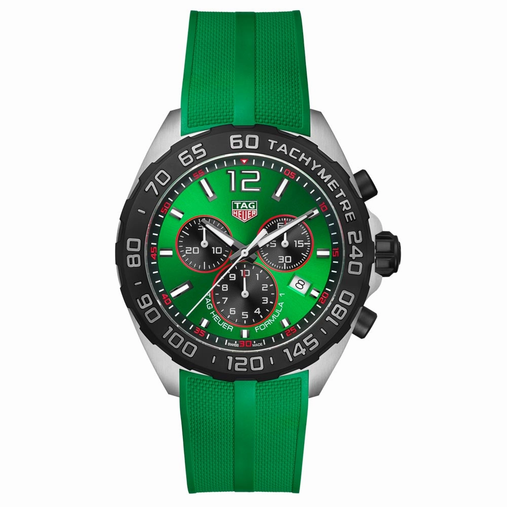 TAG Heuer Formula 1 43mm Green Dial Quartz Chronograph Gents Watch CAZ101AP.FT8056