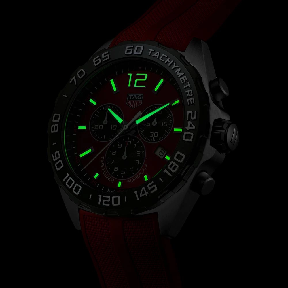 TAG Heuer Formula 1 43mm Red Dial Quartz Chronograph Gents Watch CAZ101AN.FT8055