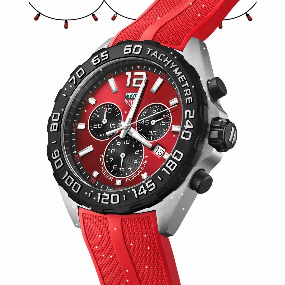 TAG Heuer Formula 1 43mm Red Dial Quartz Chronograph Gents Watch CAZ101AN.FT8055