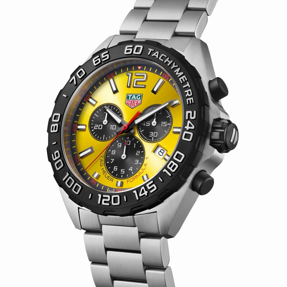 TAG Heuer Formula 1 43mm Yellow Dial Quartz Chronograph Gents Watch CAZ101AM.BA0842