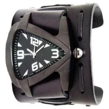 Teardrop Black Watch with X Black Leather Wide Cuff 
