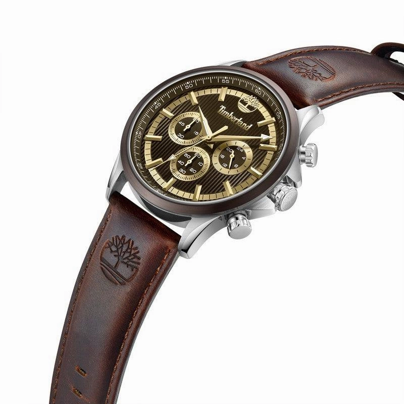 Timberland Hampton Harbour Multifunction Brown Leather Strap Watch