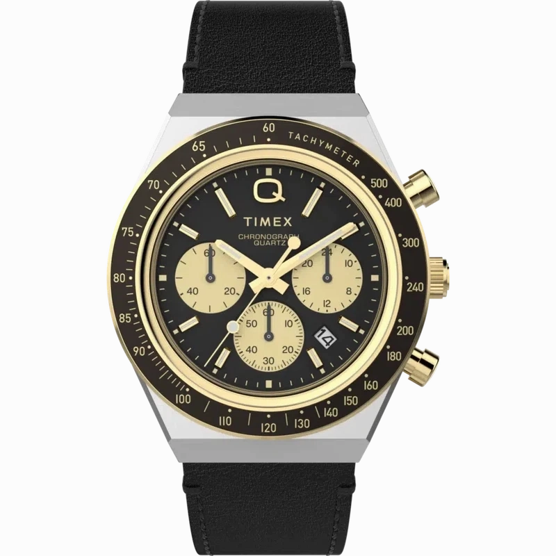 TIMEX Chronograph 40mm Leather Strap Watch