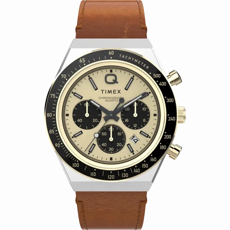 TIMEX Chronograph 40mm Leather Strap Watch