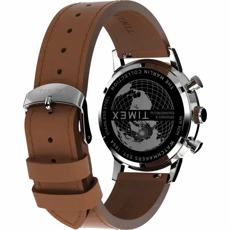 TIMEX Marlin Chronograph Tachymeter 40mm Leather Strap Watch