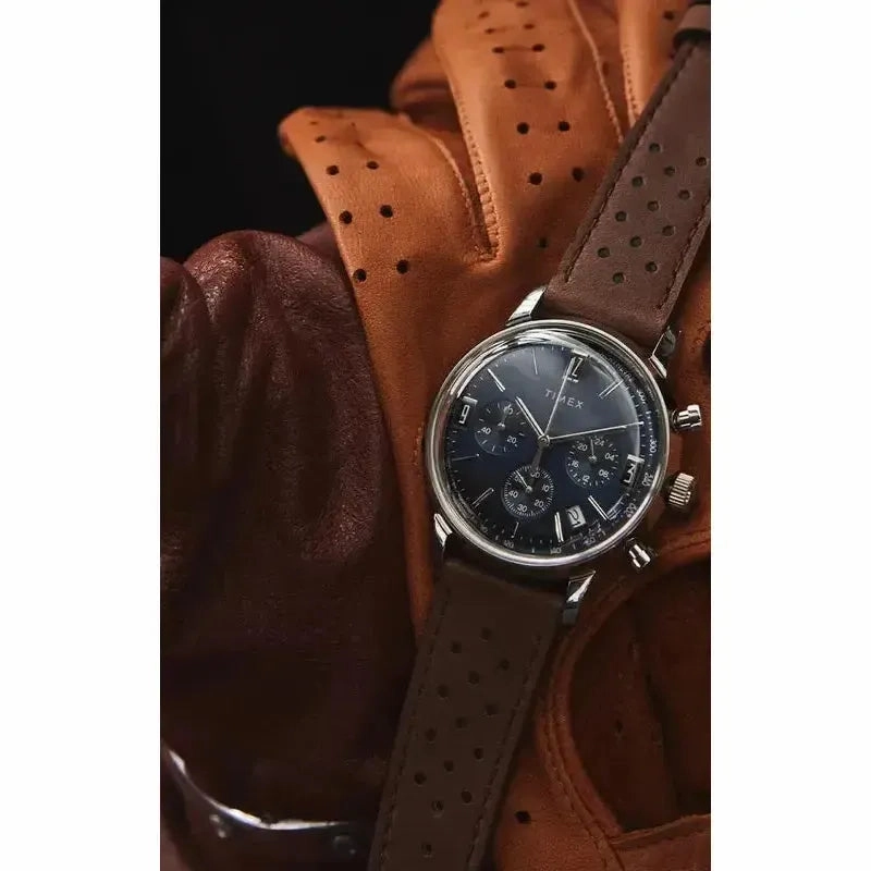TIMEX Marlin Chronograph Tachymeter 40mm Leather Strap Watch
