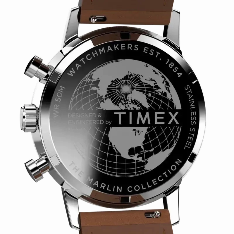 TIMEX Marlin Chronograph Tachymeter 40mm Leather Strap Watch