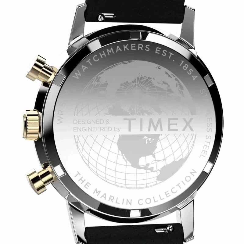 Timex Marlin Chronograph Tachymeter 40mm Leather Strap Watch