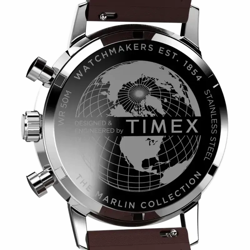 TIMEX Marlin Chronograph Tachymeter 40mm Leather Strap Watch