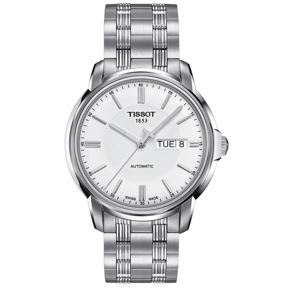 Tissot Automatics III 39.7mm Silver Dial Day & Date Automatic Gents Watch T0654301103100