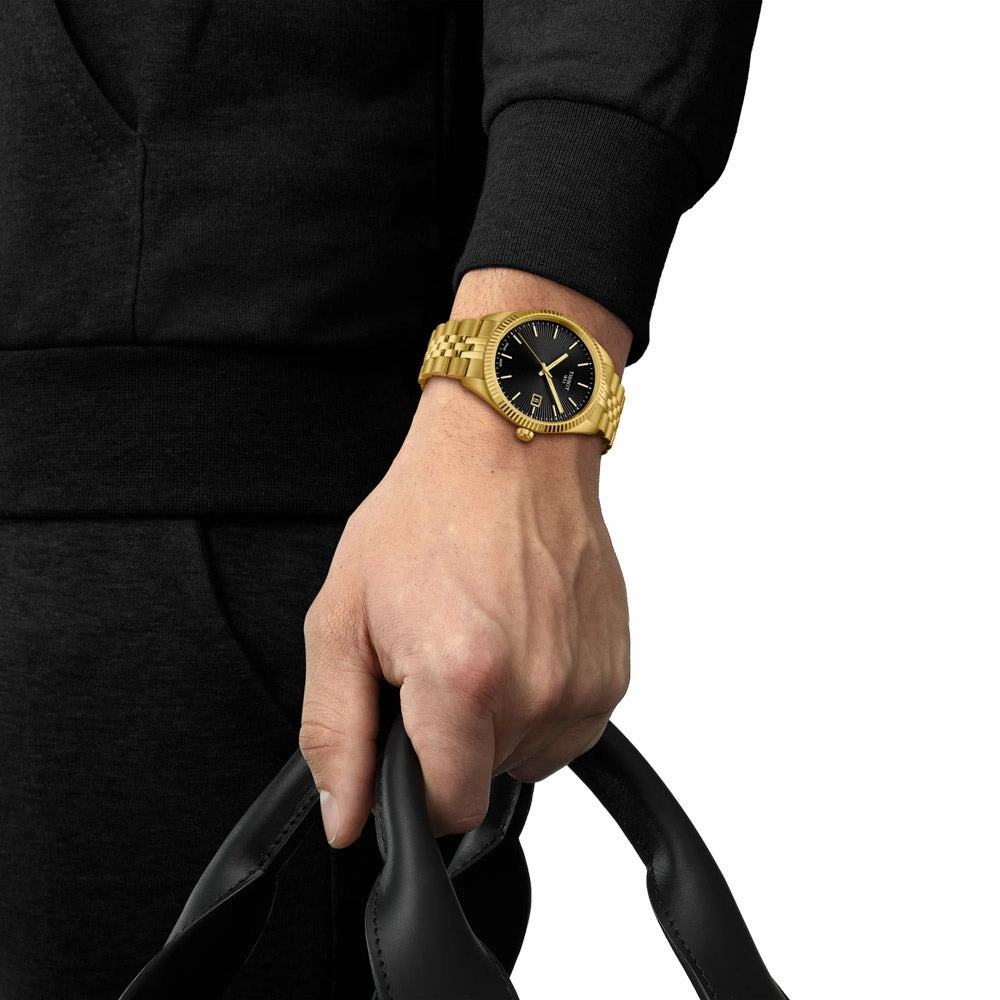 Tissot Ballade 40mm Black Dial Gold PVD Steel Gents Quartz Watch T1564103305100