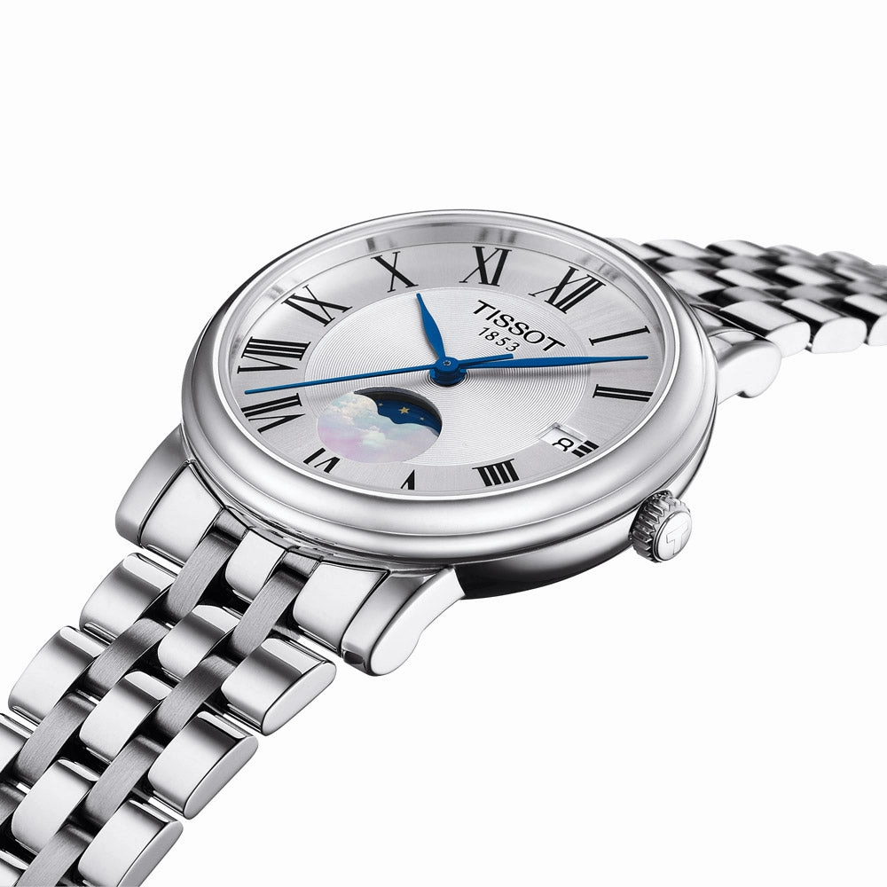 Tissot Carson Premium Lady 32mm Silver Dial Moon Phase Quartz Watch T1222231103300