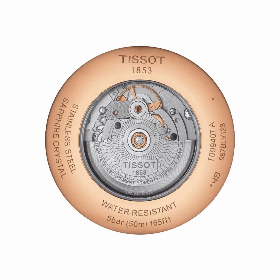 Tissot Chemin Des Tourelles Powermatic 80 Silver Dial 42mm Rose Gold PVD Steel Automatic Gents Watch T0994073603800