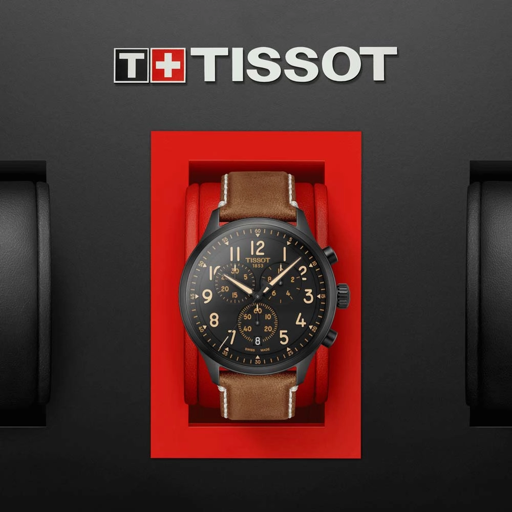 Tissot Chrono XL 45mm Black Dial Black PVD Steel Quartz Gents Watch T1166173605203