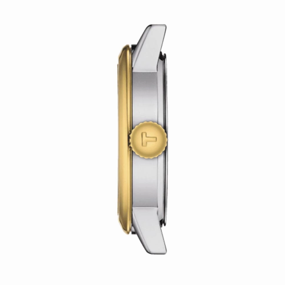 Tissot Classic Dream Lady 28mm Silver Dial Yellow Gold PVD Steel Quartz Watch T1292102203100