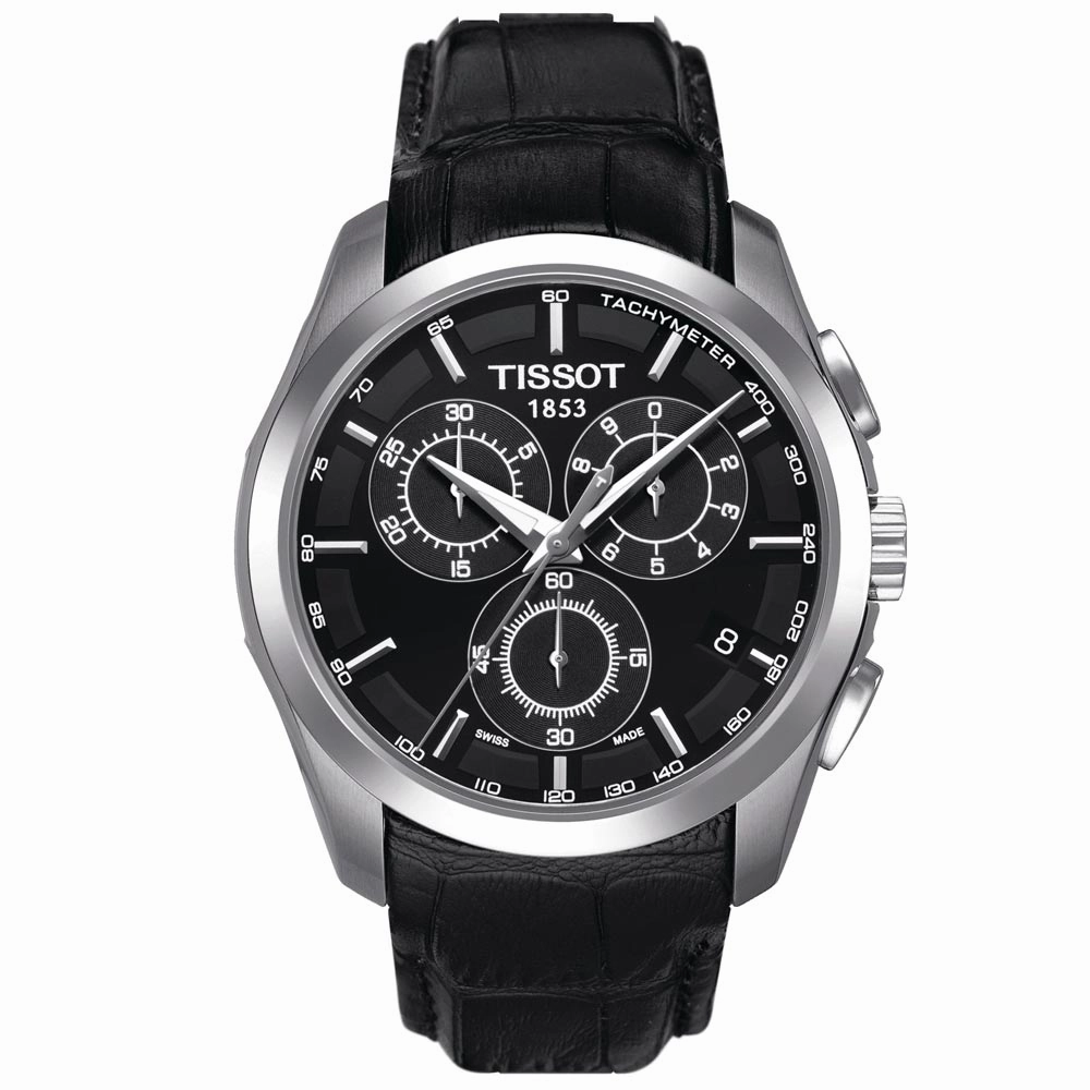 Tissot Couturier Chronograph 41mm Black Dial Quartz Gents Watch T0356171605100