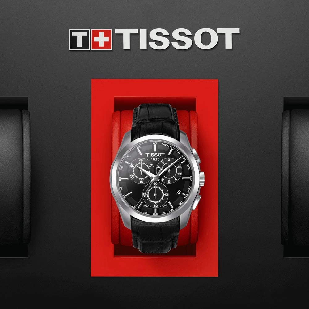 Tissot Couturier Chronograph 41mm Black Dial Quartz Gents Watch T0356171605100