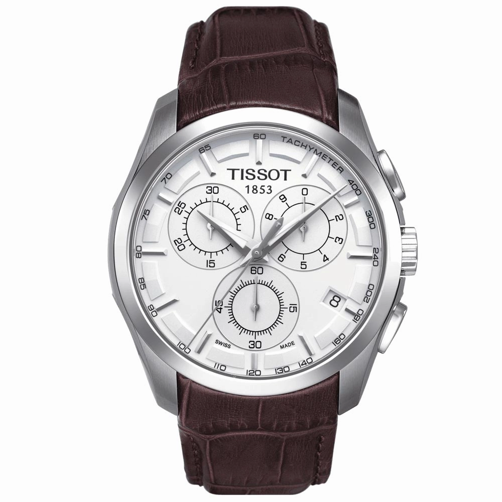 Tissot Couturier Chronograph 41mm Silver Dial Quartz Gents Watch T0356171603100