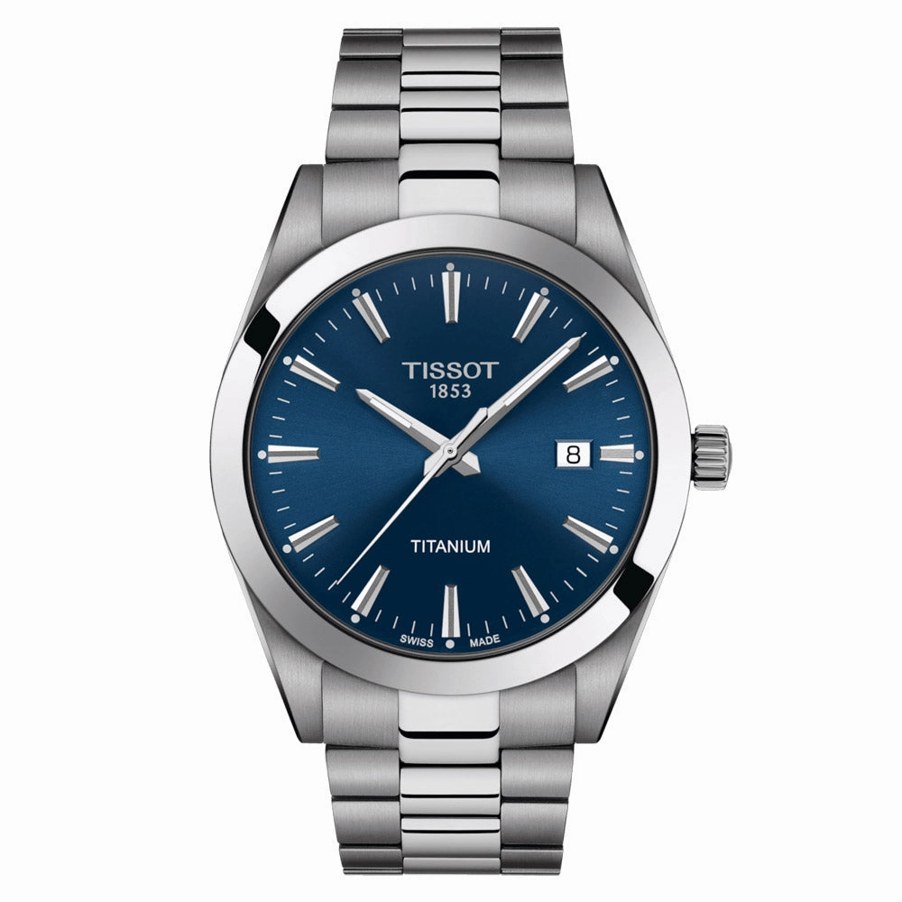 Tissot Gentleman 40mm Blue Dial Titanium Gents Quartz Watch T1274104404100