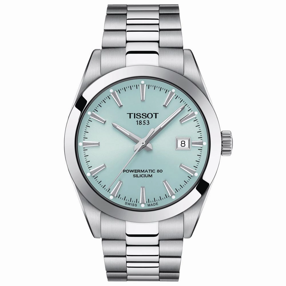 Tissot Gentleman Powermatic 80 Silicium 40mm Ice Blue Dial Automatic Gents Watch T1274071135100