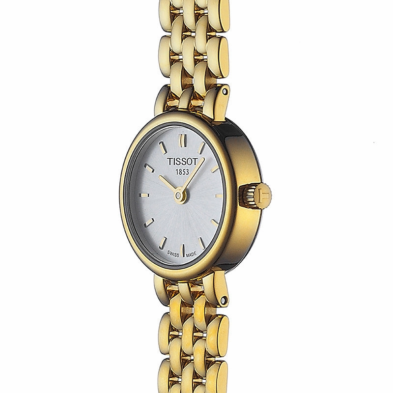 Tissot Lovely 19.5mm Silver Dial Gold PVD Steel Ladies Quartz Watch T0580093303100
