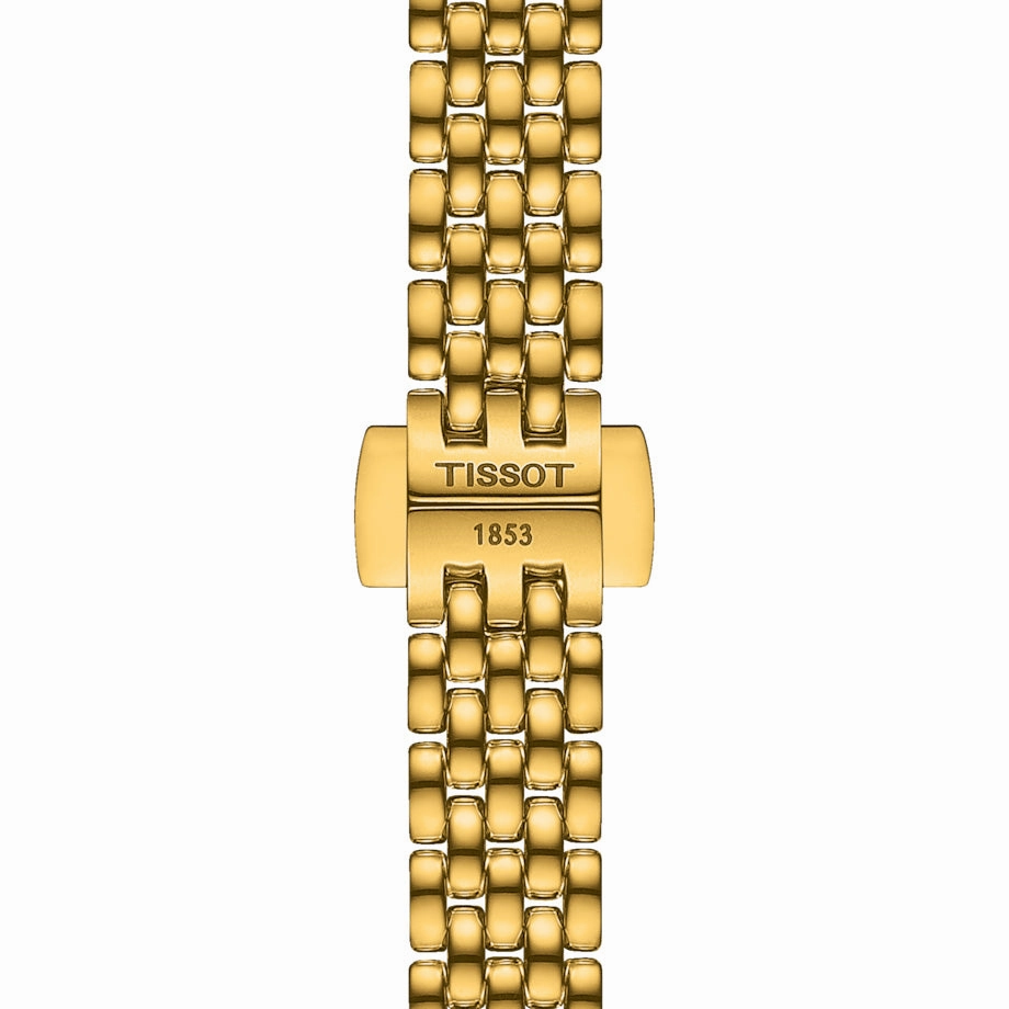 Tissot Lovely Round 19.5mm MOP Diamond Dot Dial Yellow Gold PVD Steel Ladies Quartz Watch T1400096302600