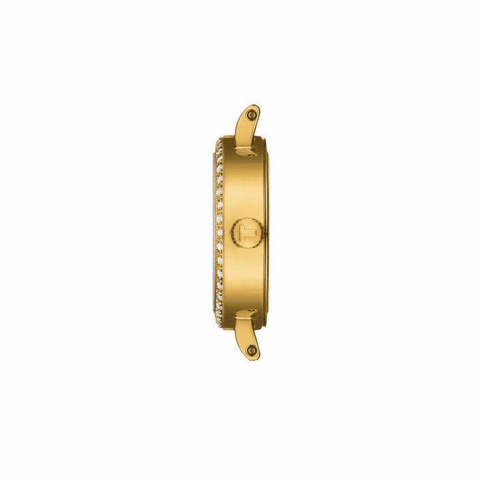 Tissot Lovely Round 19.5mm MOP Diamond Dot Dial Yellow Gold PVD Steel Ladies Quartz Watch T1400096302600