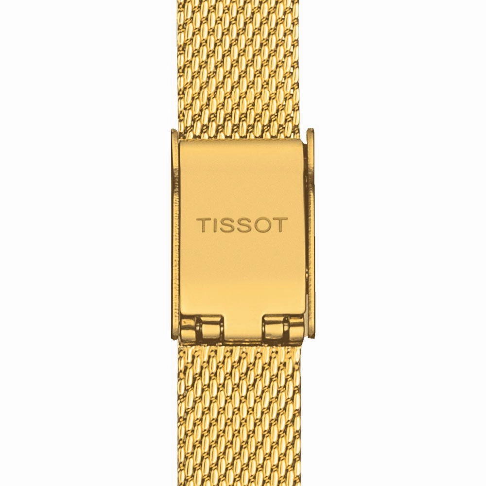 Tissot Lovely Square 20mm Silver Dial Gold PVD Steel Ladies Quartz Watch T0581093303100