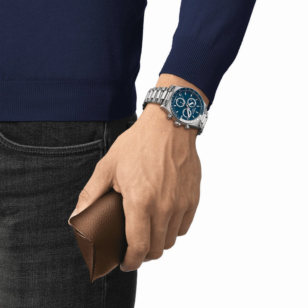 Tissot PR516 Chronograph 40mm Blue Dial Quartz Gents Watch T1494171104100