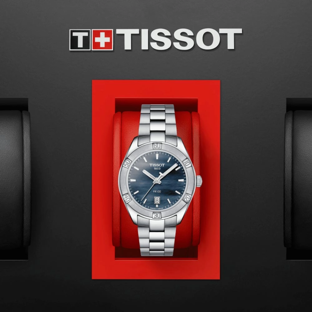 Tissot PR 100 Sport Chic 36mm Black MOP Dial Ladies Quartz Watch T1019101112100