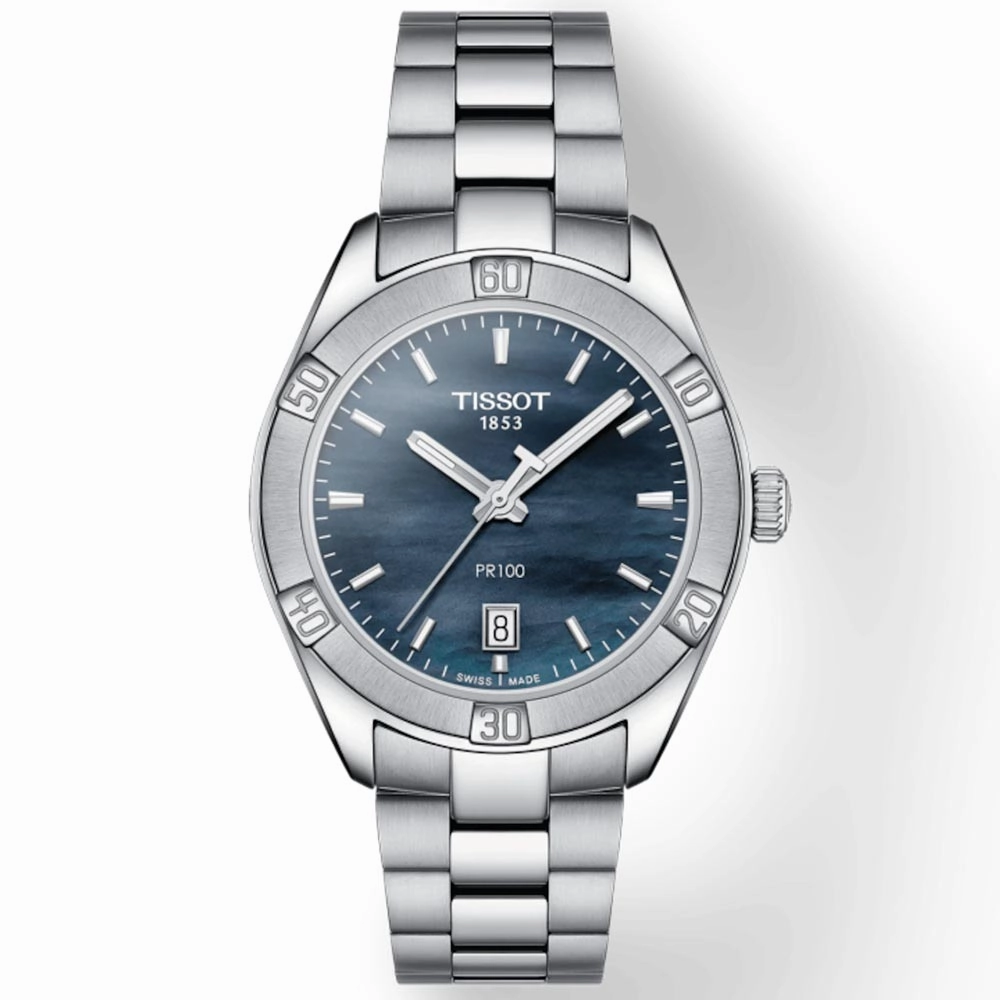 Tissot PR 100 Sport Chic 36mm Black MOP Dial Ladies Quartz Watch T1019101112100
