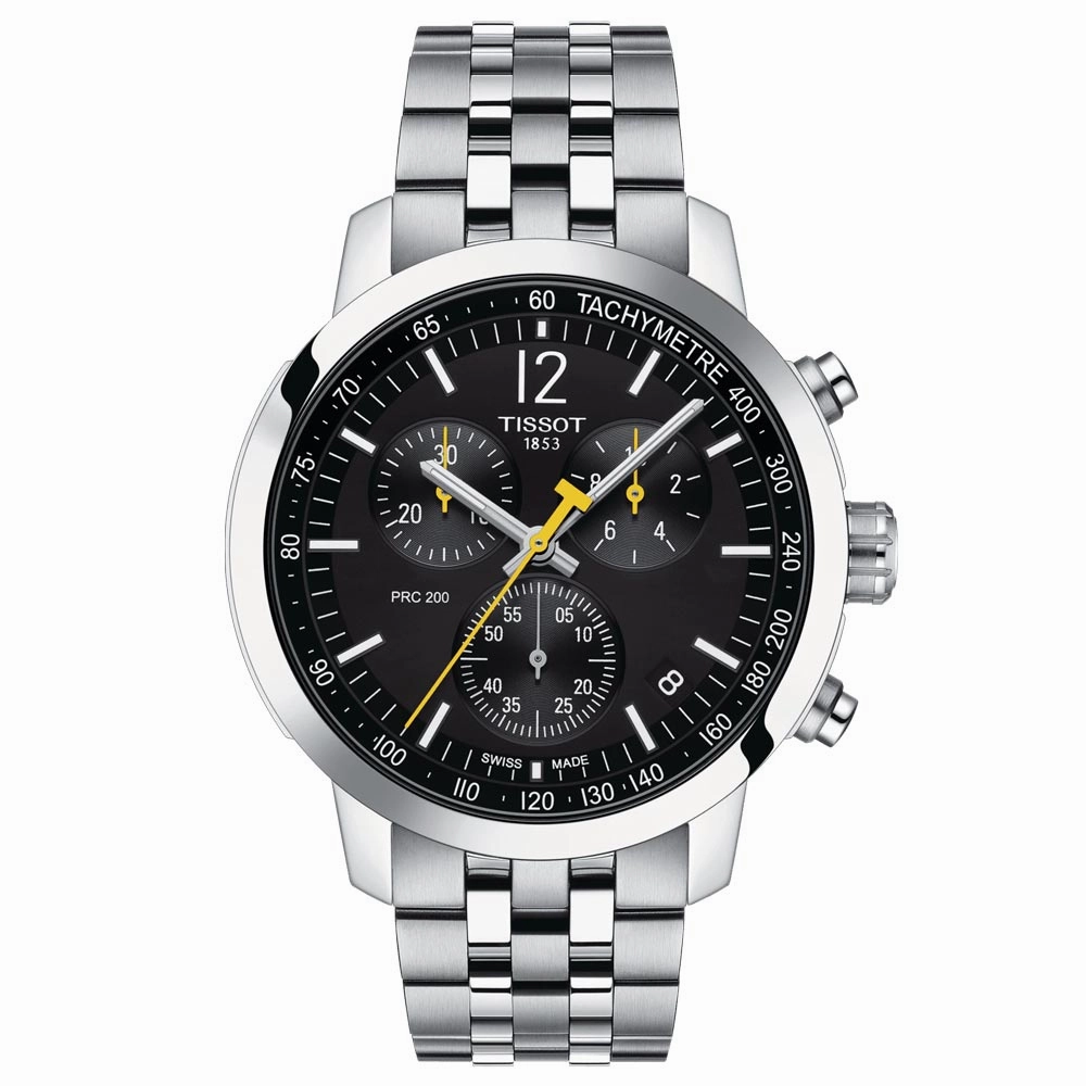 Tissot PRC 200 Chronograph 43mm Black Dial Gents Quartz Watch T1144171105700
