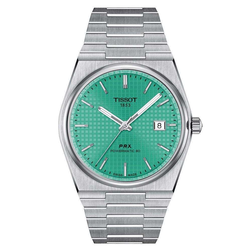 Tissot PRX Powermatic 80  Light Green Dial 40mm Automatic Gents Watch T1374071109101