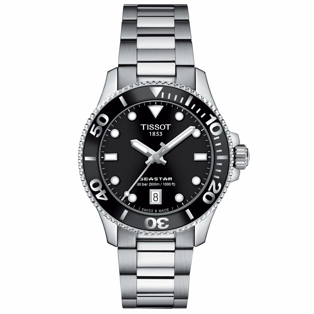 Tissot Seastar 1000 Black Dial 36mm Quartz Watch T1202101105100