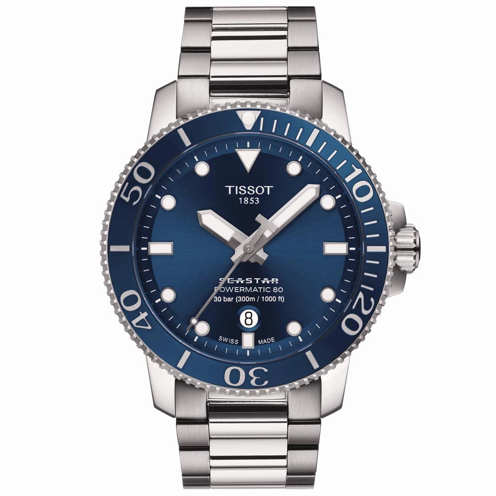 Tissot Seastar 1000 Powermatic 80 Blue Dial 43mm Automatic Gents Watch T1204071104103