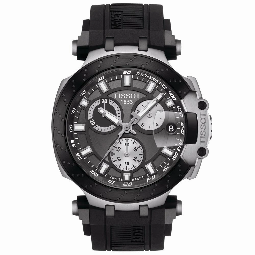Tissot T-Race Chronograph 43mm Anthracite Dial Black PVD Steel Quartz Gents Watch T1154172706100