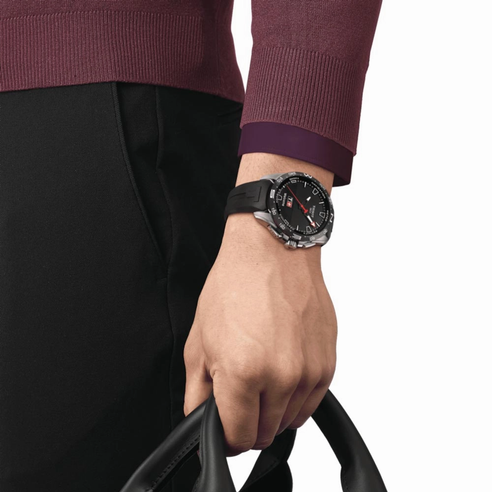 Tissot T-Touch Connect Solar 47.5mm Black Dial Multi Function Titanium Watch T1214204705100