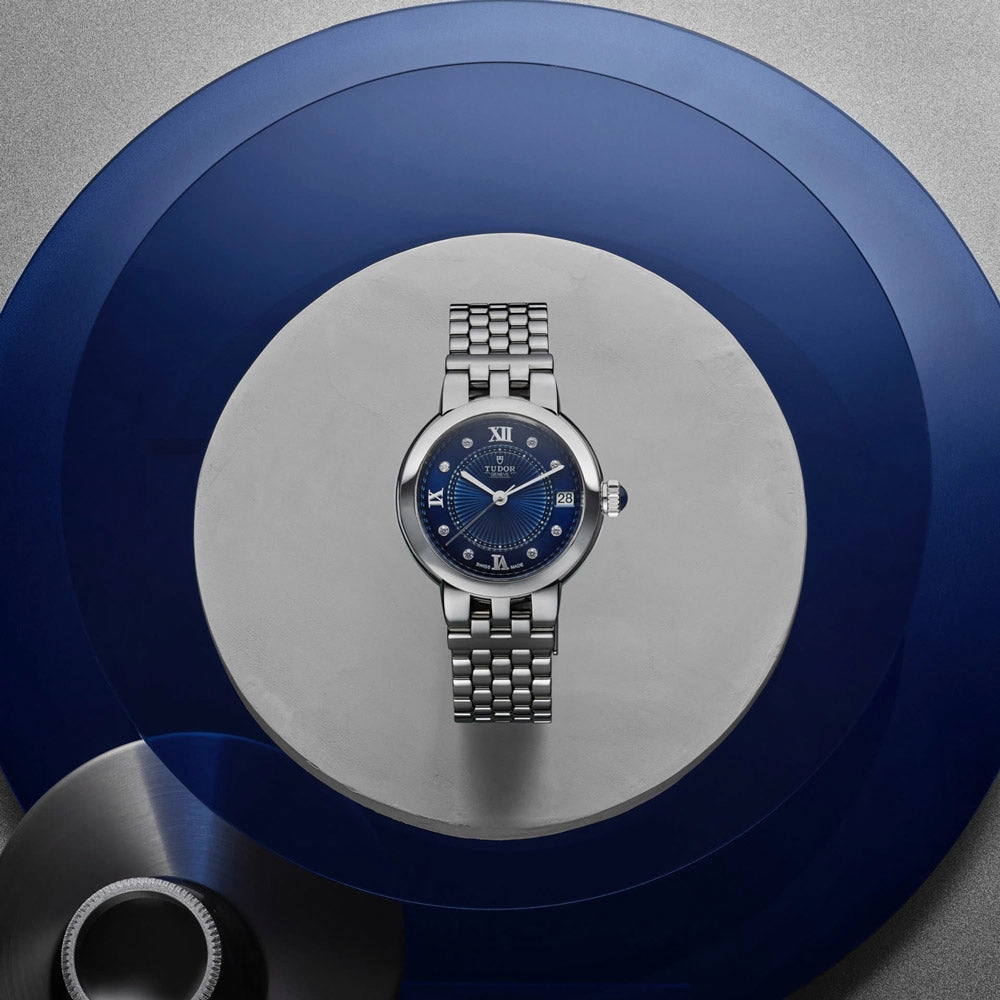 TUDOR Clair de Rose 34mm Blue Diamond Set Dial Ladies Watch M35800-0010
