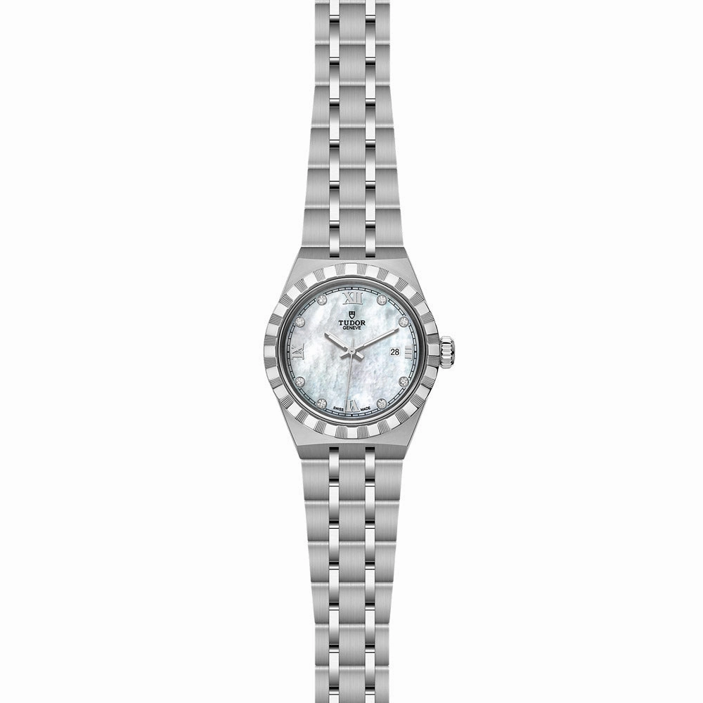 TUDOR Royal 28mm MOP Diamond Set Dial Ladies Watch M28300-0005